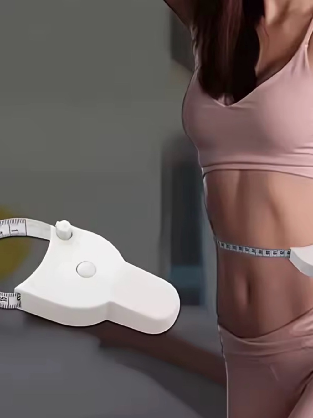 Adjustable White Body Measuring Tape - Pink Activewear Shown